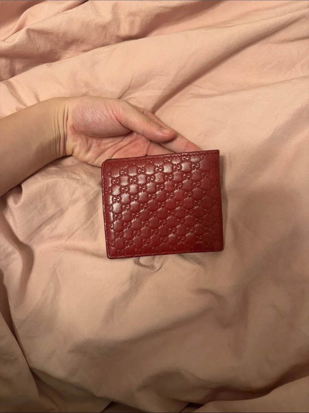 Gucci Red Embossed Leather Wallet